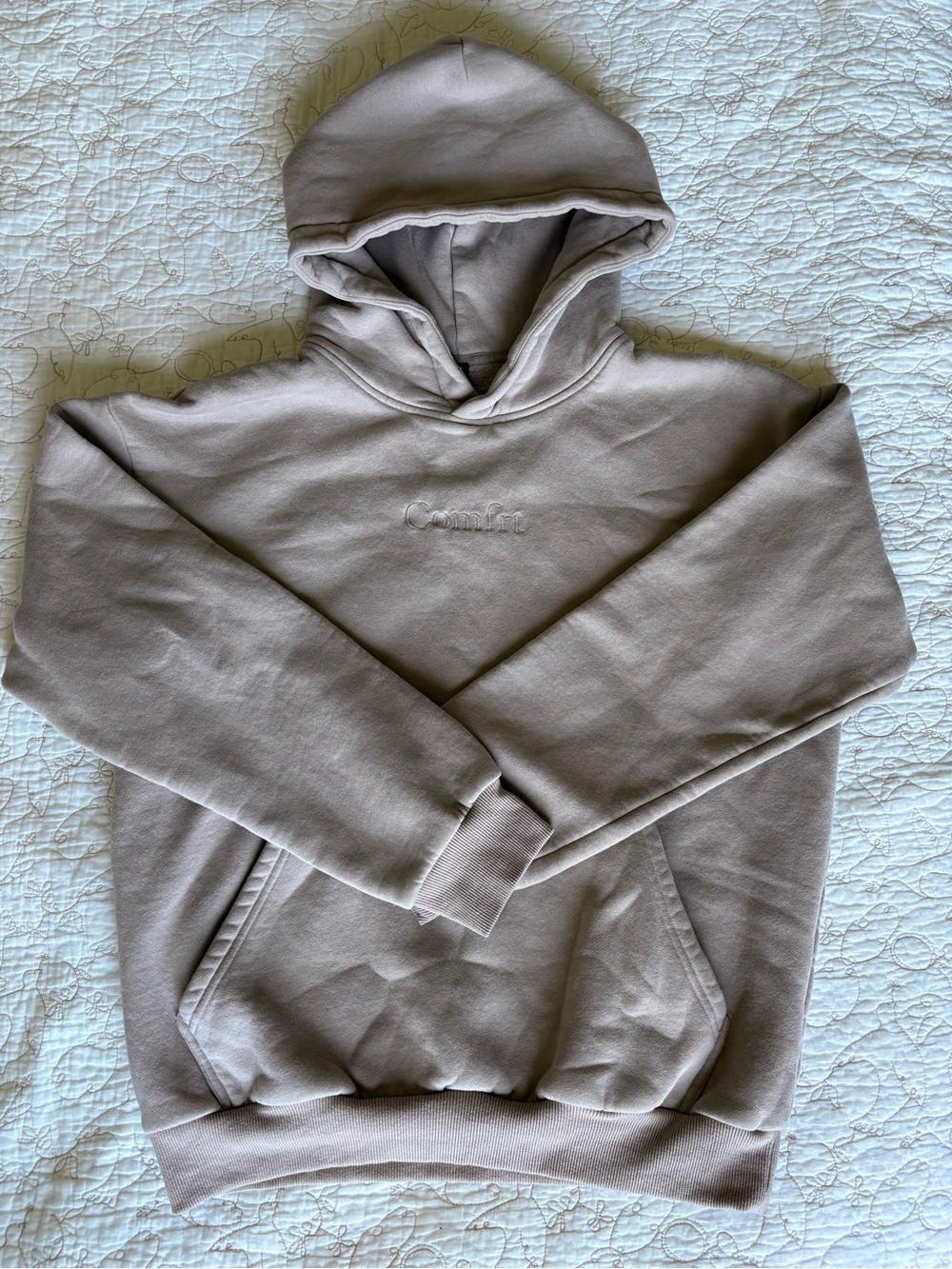 Comfrt Hoodie Sweatshirt—Taupe Almond